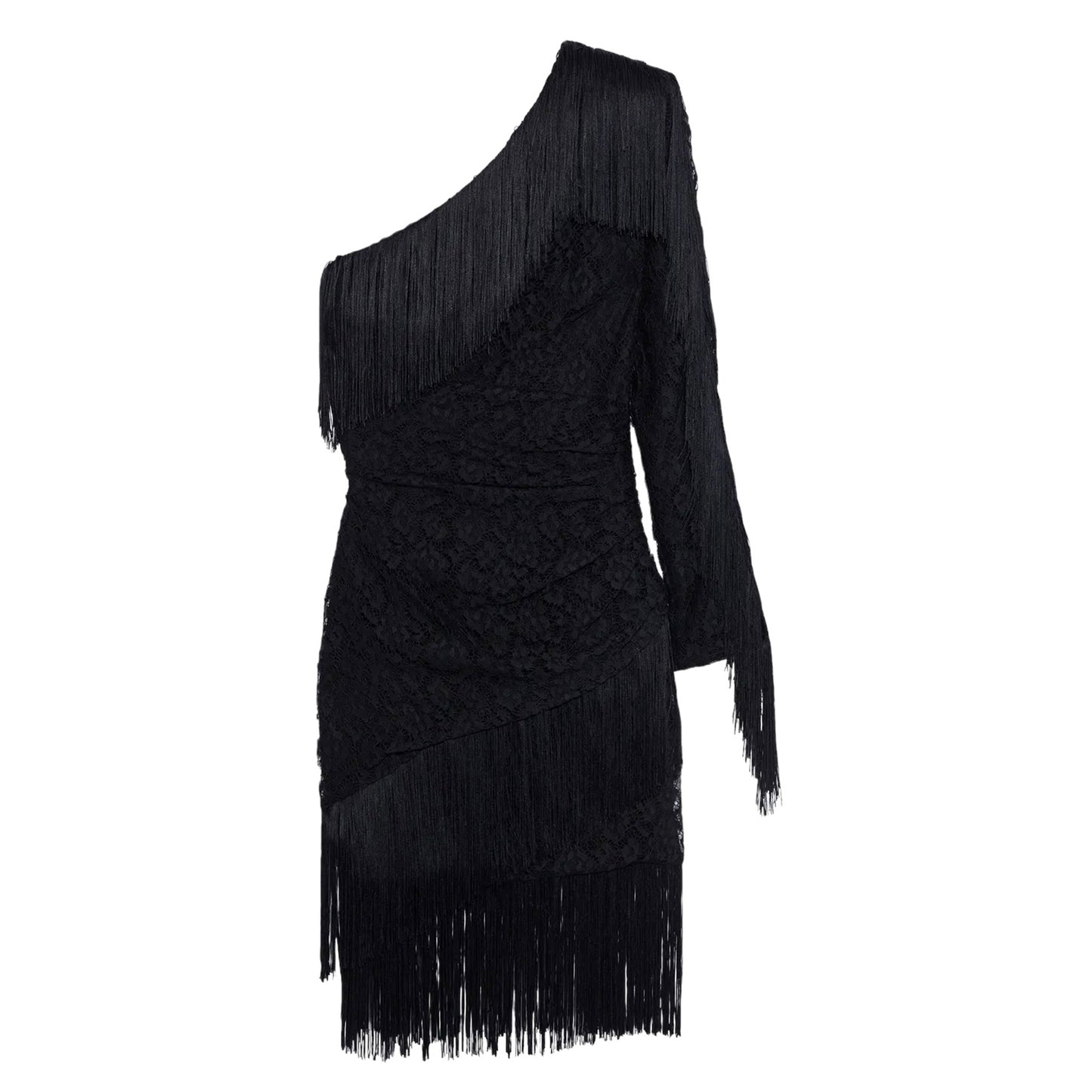 Dundas Black Lace Fringe Dress