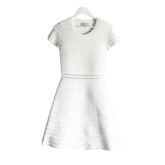 Michael Kors White Crew-Neck Knit Dress