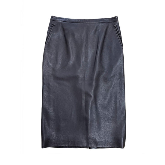 Load image into Gallery viewer, Hermes Chocolate Brown Leather Skirt
