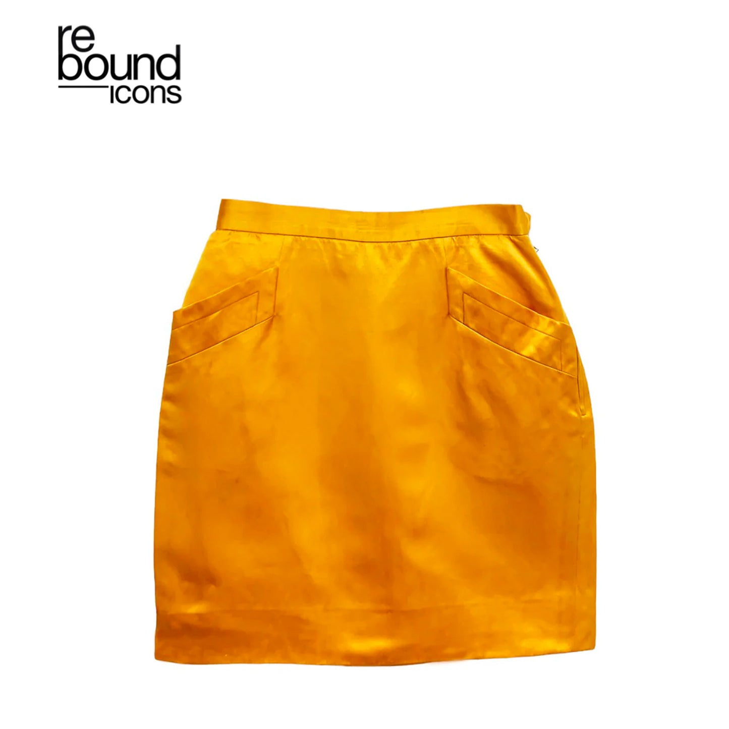 Vintage Yves Saint Laurent Yellow Silk Skirt