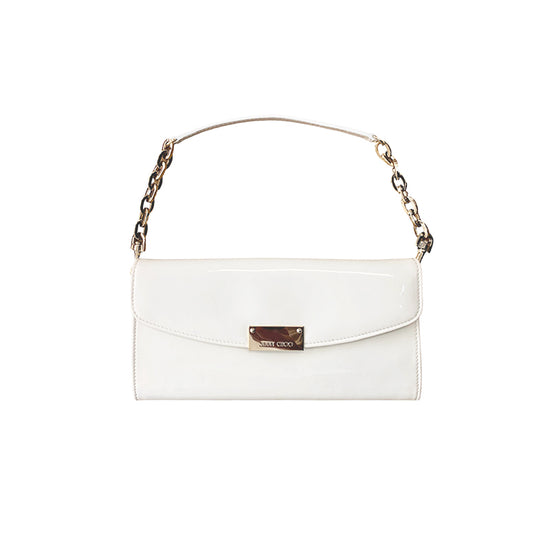 Load image into Gallery viewer, Jimmy Choo Patent White Leather Clutch bag
