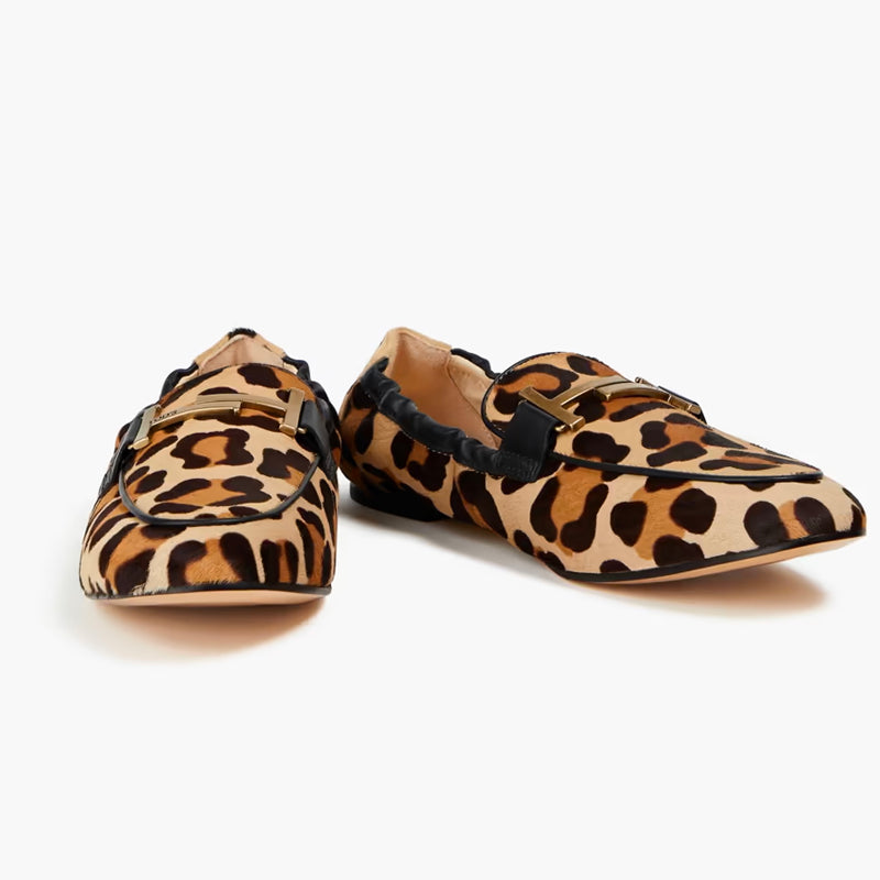 Tod's Double T Leopard Print Loafers