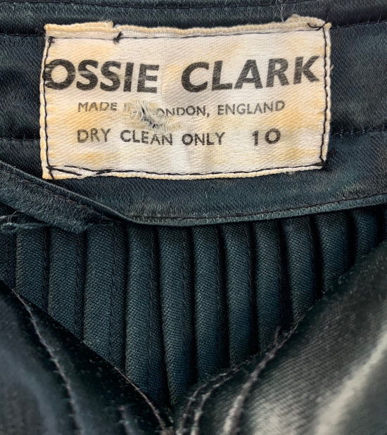 Load image into Gallery viewer, Vintage Ossie Clarke Black Satin Jacket Blouse
