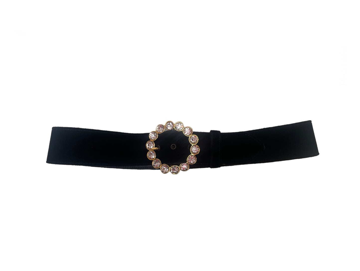 Vintage Yves Saint Laurent Black Velvet Jewel Belt