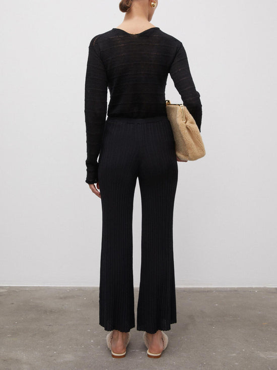 Load image into Gallery viewer, By Malene Birger Black Slit Front Trousers
