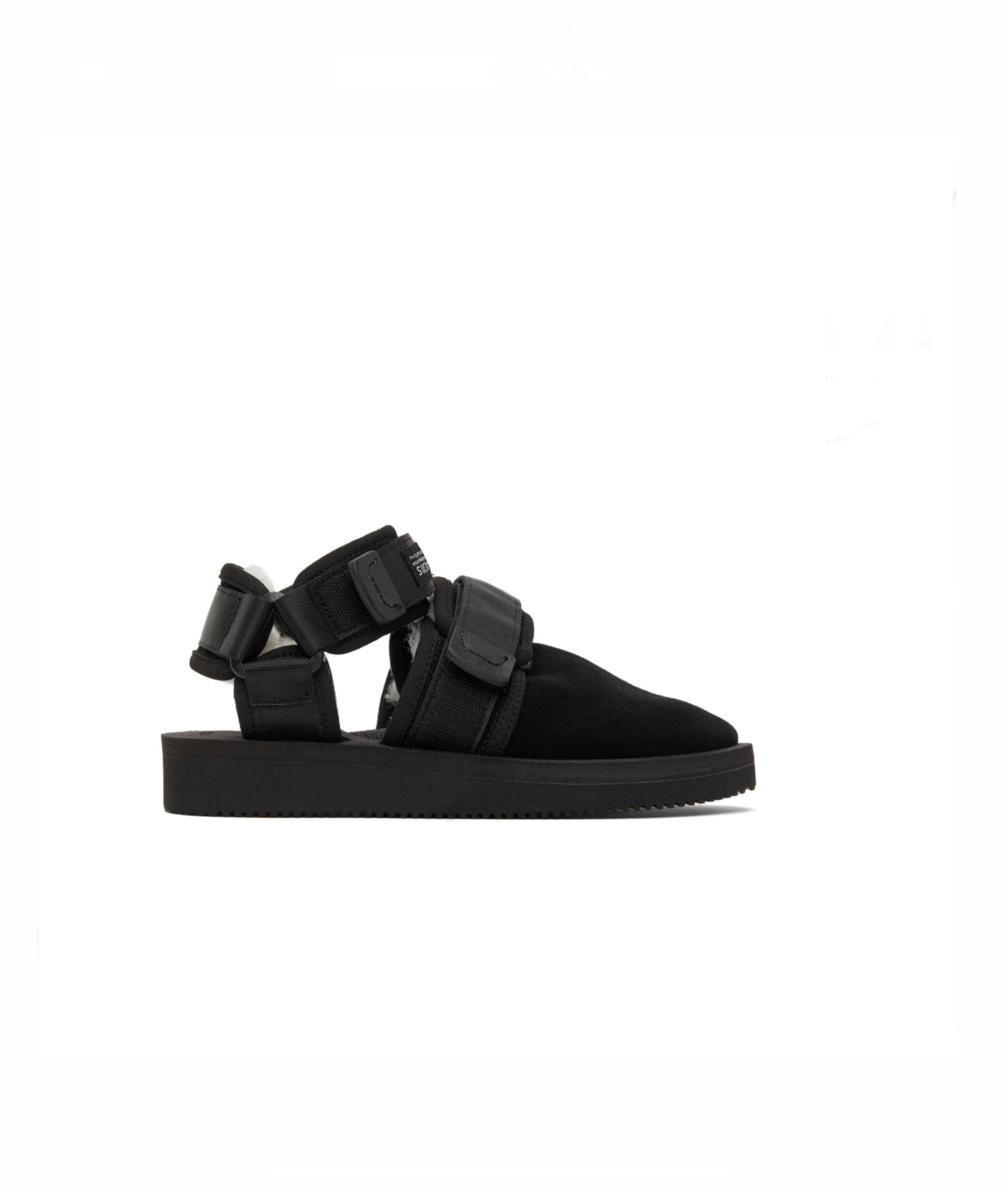 Load image into Gallery viewer, Suicoke Nots Black Suede Shearling Sandals - nib
