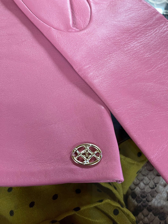 Chanel Pink Leather Gloves