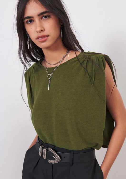 Load image into Gallery viewer, Ba&amp;amp;sh Olive Top - nwt
