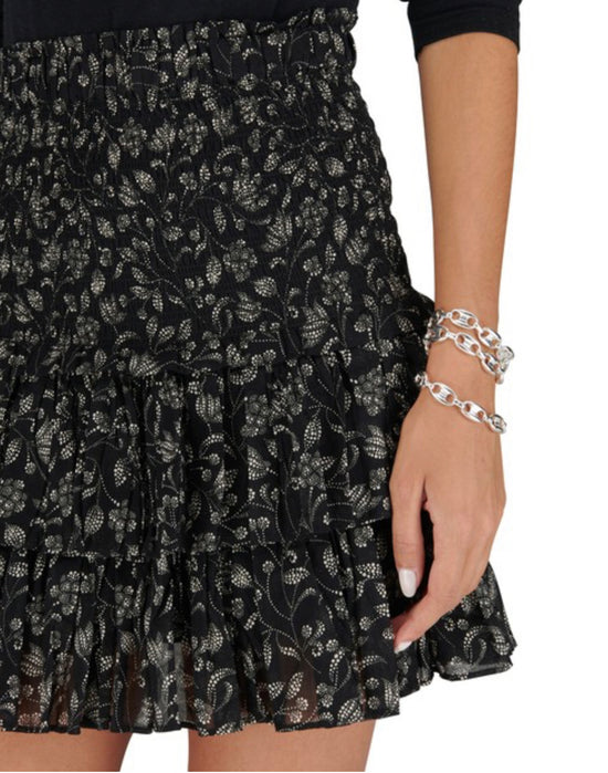 Load image into Gallery viewer, Isabel Marant Black White Floral Skirt

