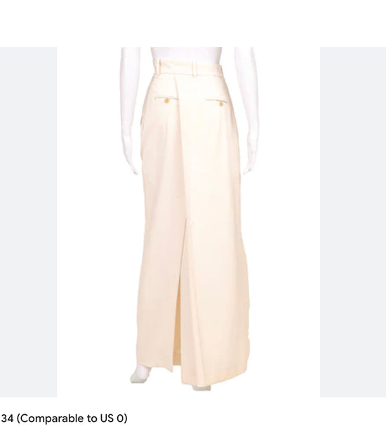 Load image into Gallery viewer, A.W.A.K.E. Mode Asymmetric Cream Maxi Skirt
