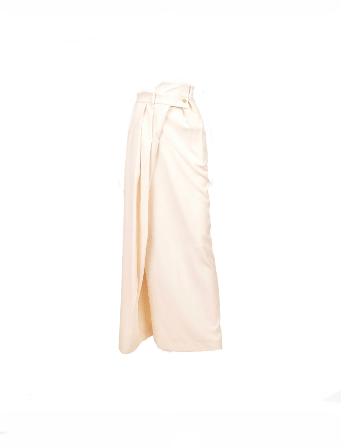 Load image into Gallery viewer, A.W.A.K.E. Mode Asymmetric Cream Maxi Skirt
