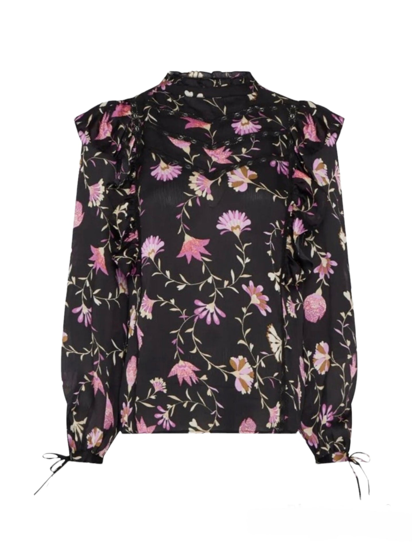 Load image into Gallery viewer, Fabienne Chapot Black Tulip Blouse
