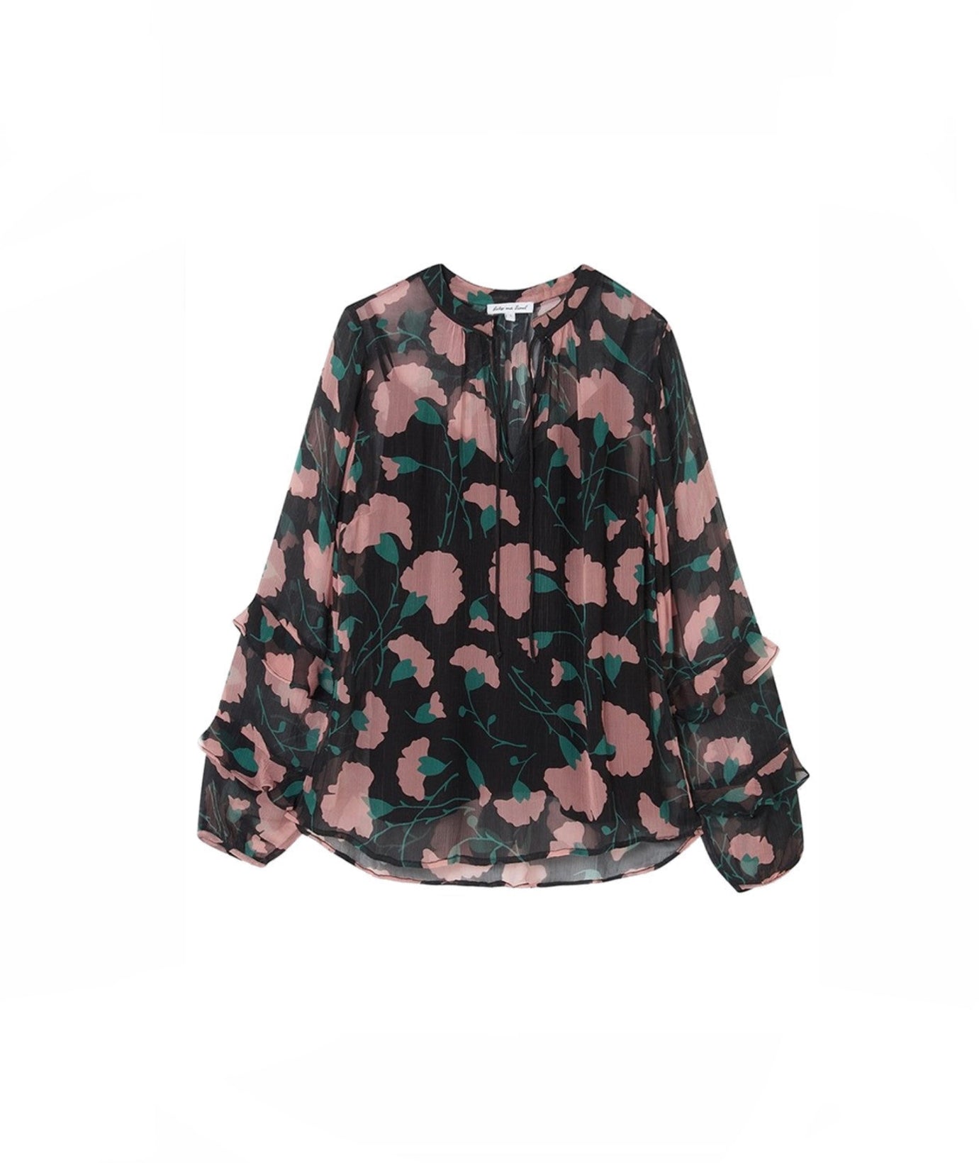 Load image into Gallery viewer, Lily &amp;amp; Lional Sheer Floral Print Blouse
