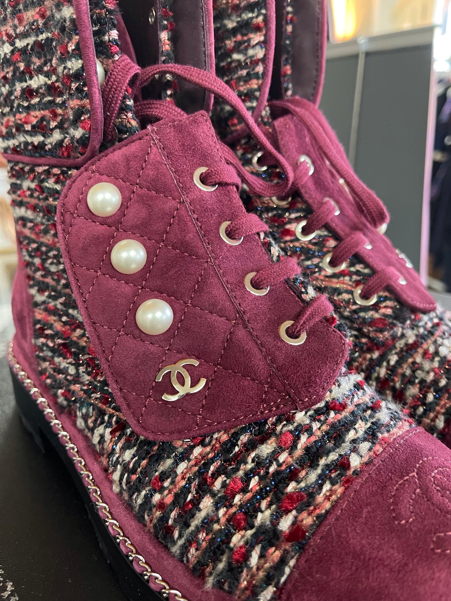 Load image into Gallery viewer, Chanel Tweed Ankle Boots - NIB
