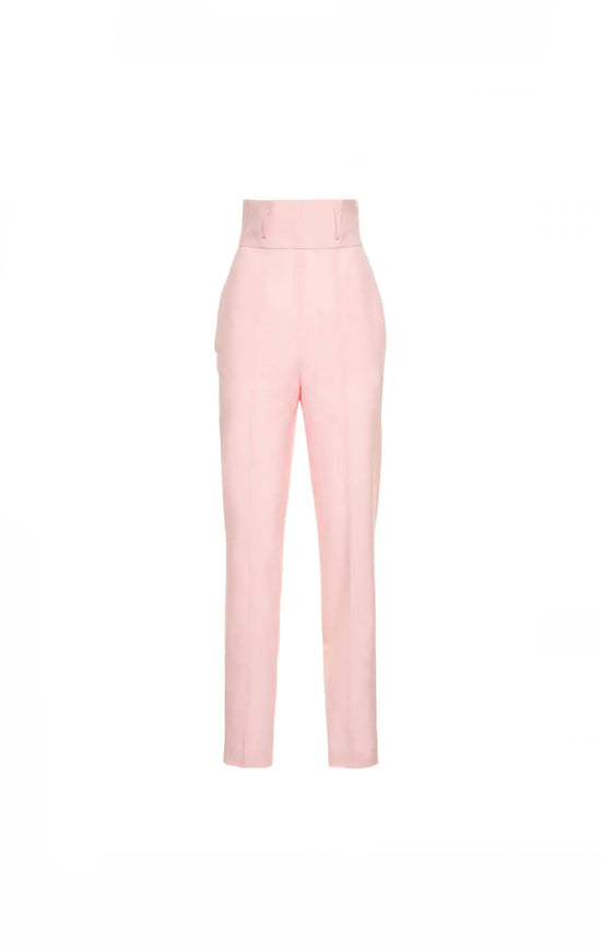 Nensi Dojaka Tailored High Waist Pink Trousers