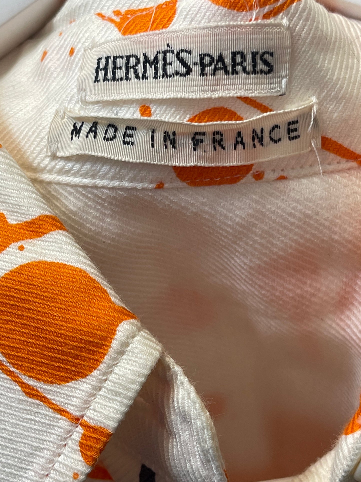 Vintage Hermes Orange Cheval Surprise Blouse