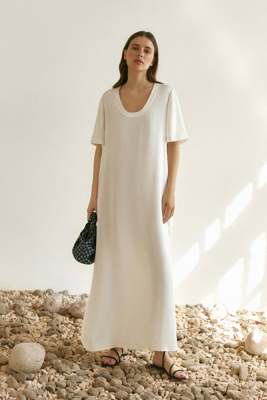 Serenity White Silk Dress-NWT