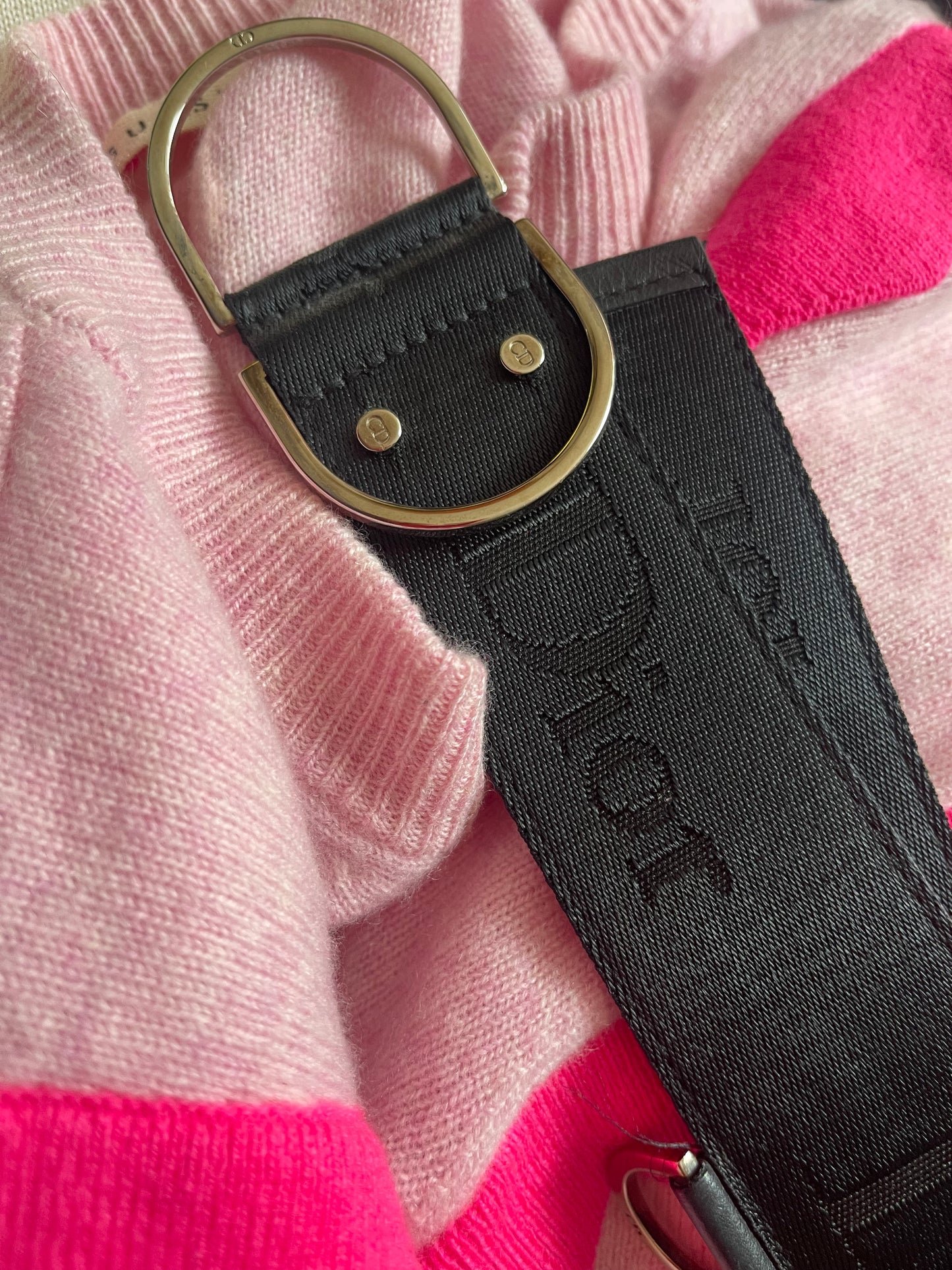Load image into Gallery viewer, Dior Nylon and Leather Logo Belt
