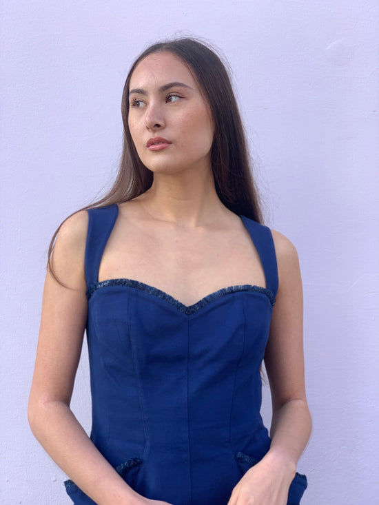 Load image into Gallery viewer, Vintage Thierry Mugler Blue Dress
