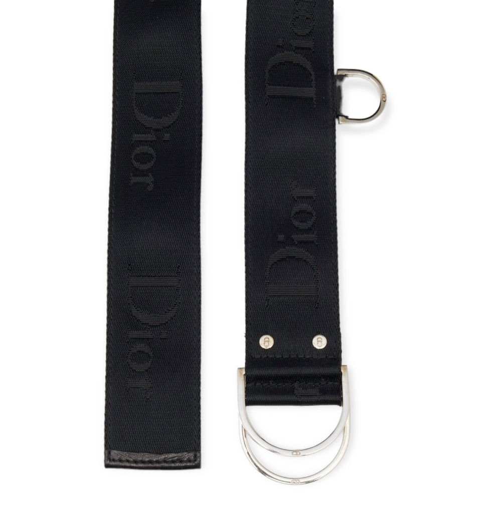 Dior Nylon and Leather Logo Belt