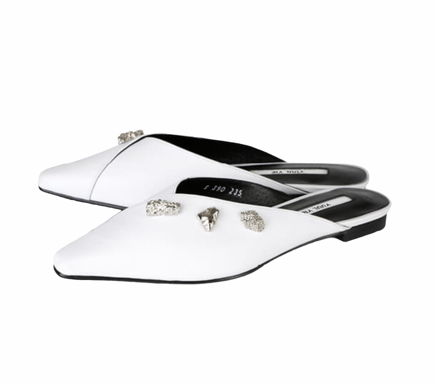Yuul Yie White Leather Mules - NIB
